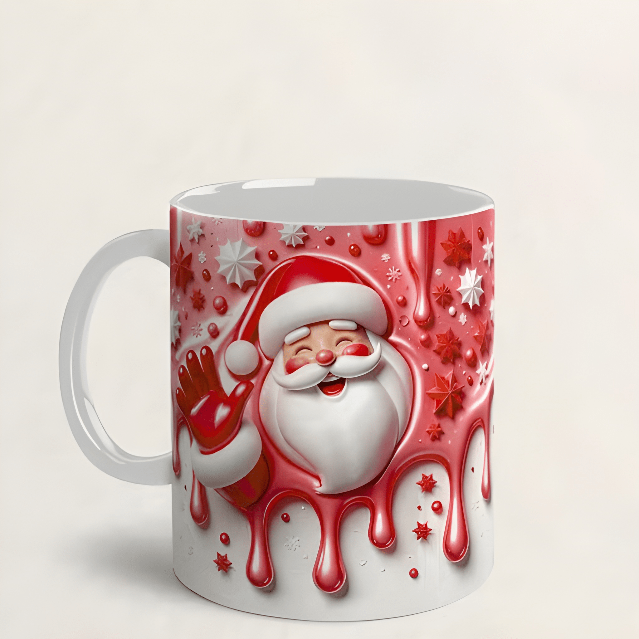 3D Santa Mug with Realistic Santa Claus Face 