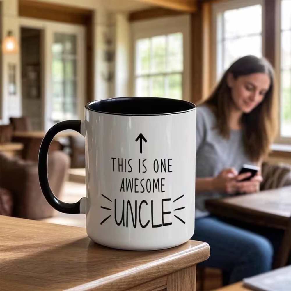 Funny Uncle Mug - This is One Awesome Uncle - Large 11oz/360ml Coffee Cup