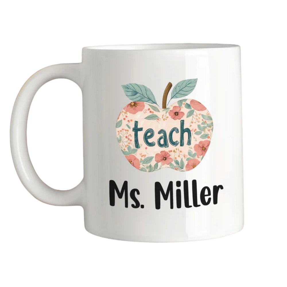 Personalized Name Teacher Mug, Gifts for Teacher Appreciation