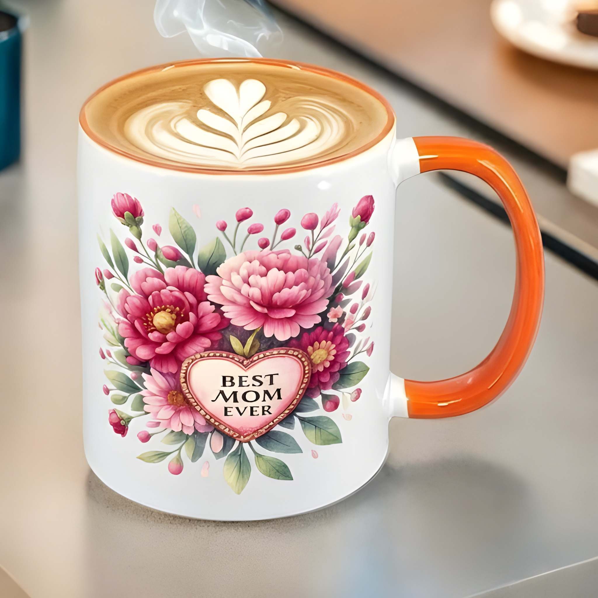 1 Piece 11Oz Ceramic Coffee Mug Best Mom Ever Floral Mothers Day Cup