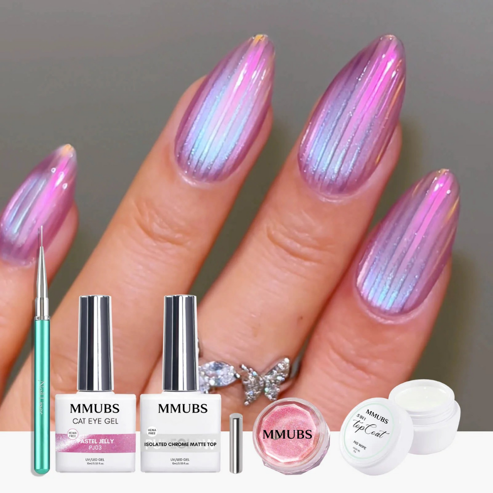  Aurora Shine MMUBS Ribbed Glass IG Nail Kit Set