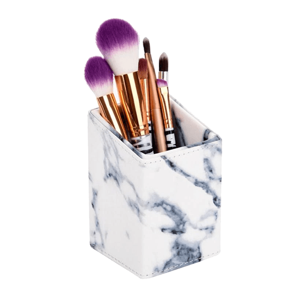 Elegant Marble Brush Holder – Compact And Durable Organizer-My Makeup Brushset