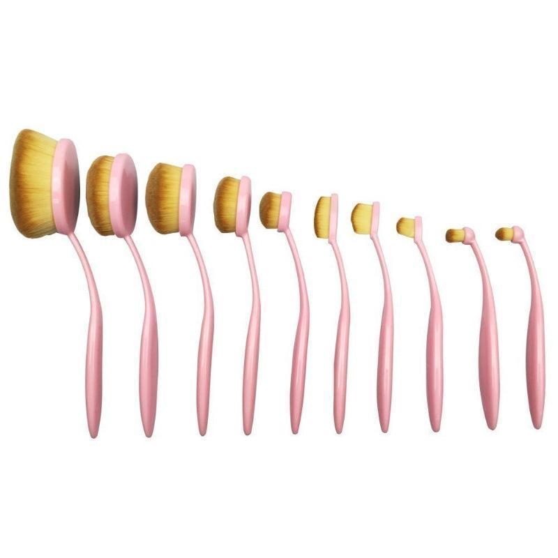 10 Piece Oval Makeup Brush Set for Flawless Application-My Makeup Brushset