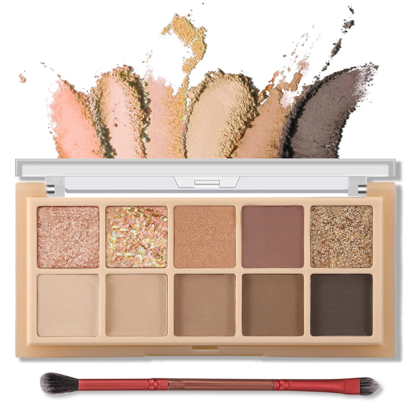 10 Vibrant Color Palette with Makeup Brush For Flawless Looks-My Makeup Brushset