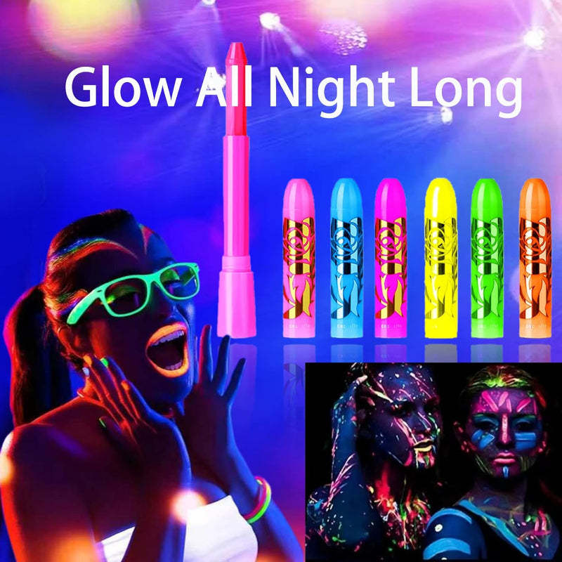 Glow Paint Sticks 12 Colors UV Reactive for Festivals and Halloween-My Makeup Brushset