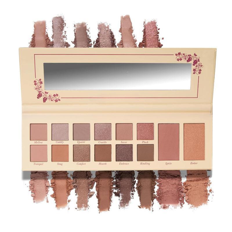 12 Multi-Finish Eyeshadow Palette with Blush And Highlighter-My Makeup Brushset