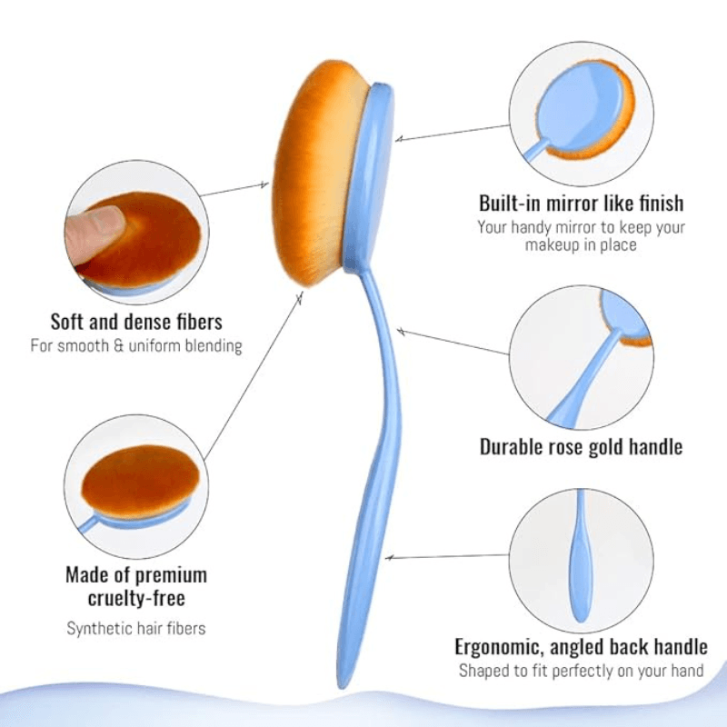 Oval Foundation Brush Flawless Application For Liquid And Powder-My Makeup Brushset