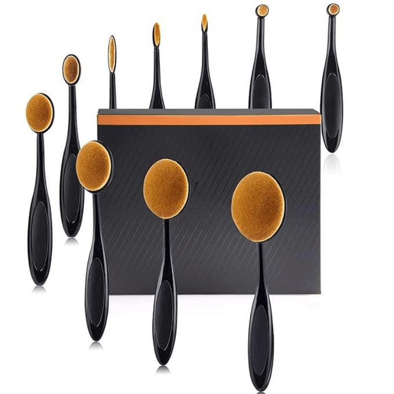 10 Piece Oval Makeup Brush Set for Foundation Contour and Blending-My Makeup Brushset