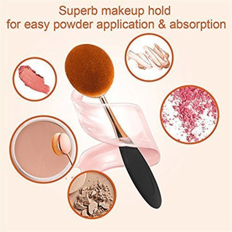 10 Piece Oval Makeup Brush Set for Foundation Contour and Blending-My Makeup Brushset