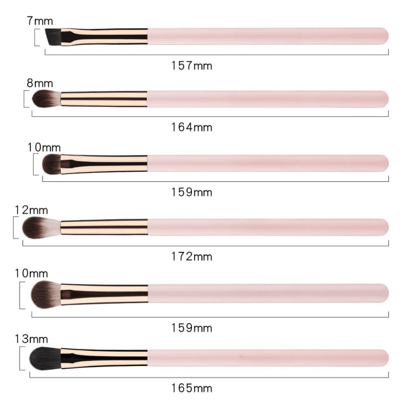 6 Piece Makeup Brush Set For Blending Concealing And Eyelining-My Makeup Brushset