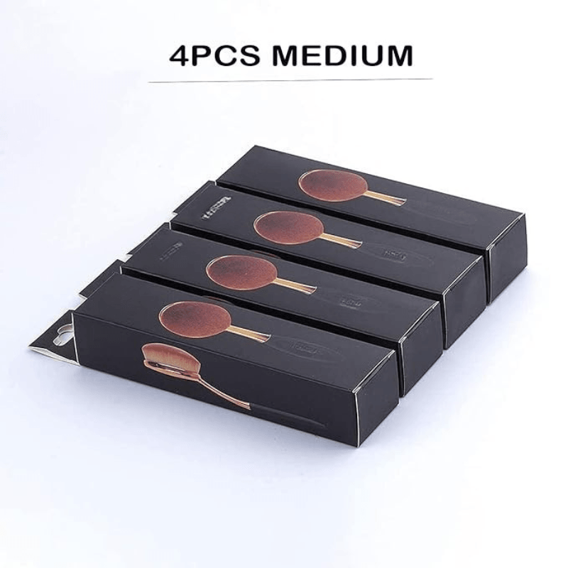 4 Pack Oval Foundation Brushes for Liquid Cream and Powder-My Makeup Brushset