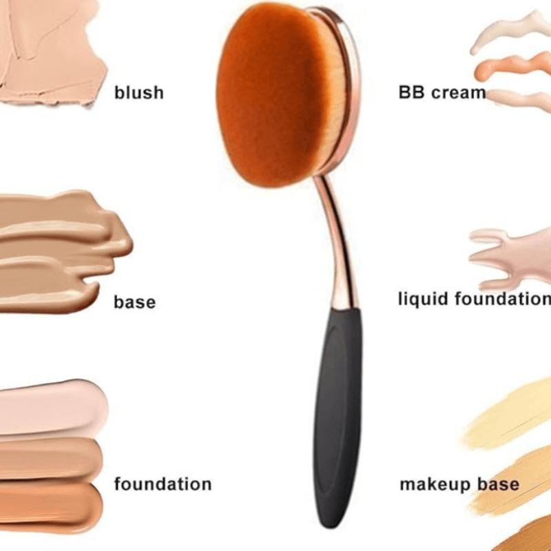 Oval Foundation Brush for Flawless Liquid and Powder Application-My Makeup Brushset