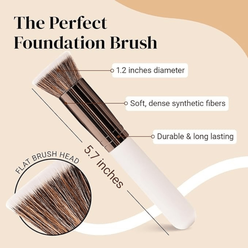 Flat Top Kabuki Brush - Perfect For Liquid Cream And Powder-My Makeup Brushset