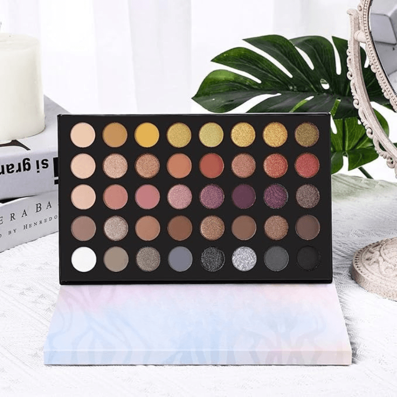 Neutral Smokey Eyeshadow Palette With 40 Pigmented Shades-My Makeup Brushset