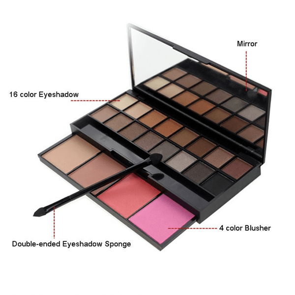 20 Color Eyeshadow Palette – Versatile Matte and Shimmer Shades-My Makeup Brushset