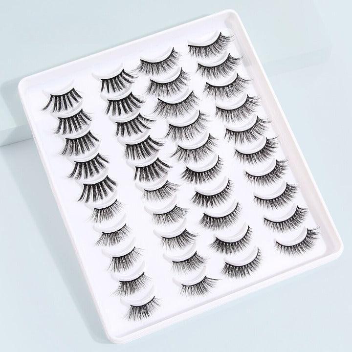 20 Pairs 3D Faux Mink Eyelashes – Wispy, Reusable And Lightweight-My Makeup Brushset