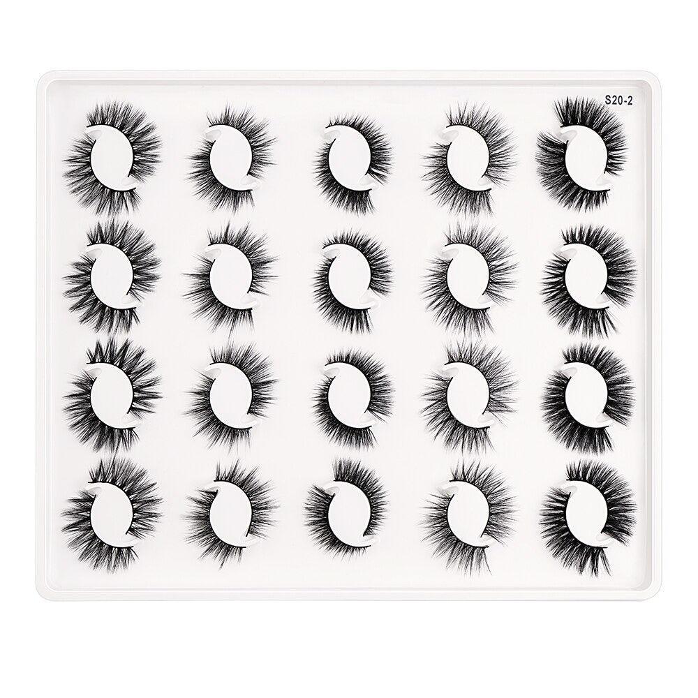 20 Pairs 5D Reusable Eyelashes – Wispy, Voluminous and Lightweight-My Makeup Brushset