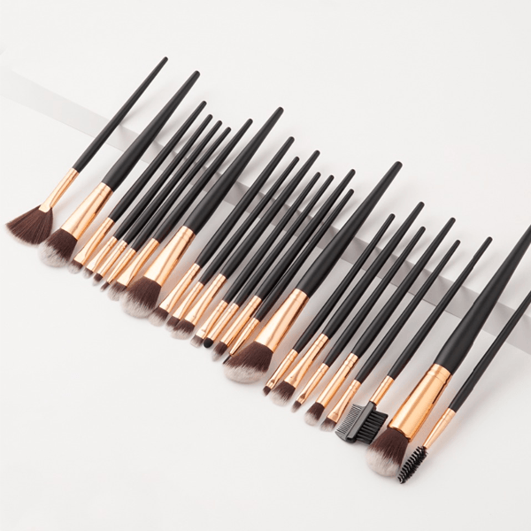 24 Piece Pro Black Brush Set – Complete Precision and Application-My Makeup Brushset
