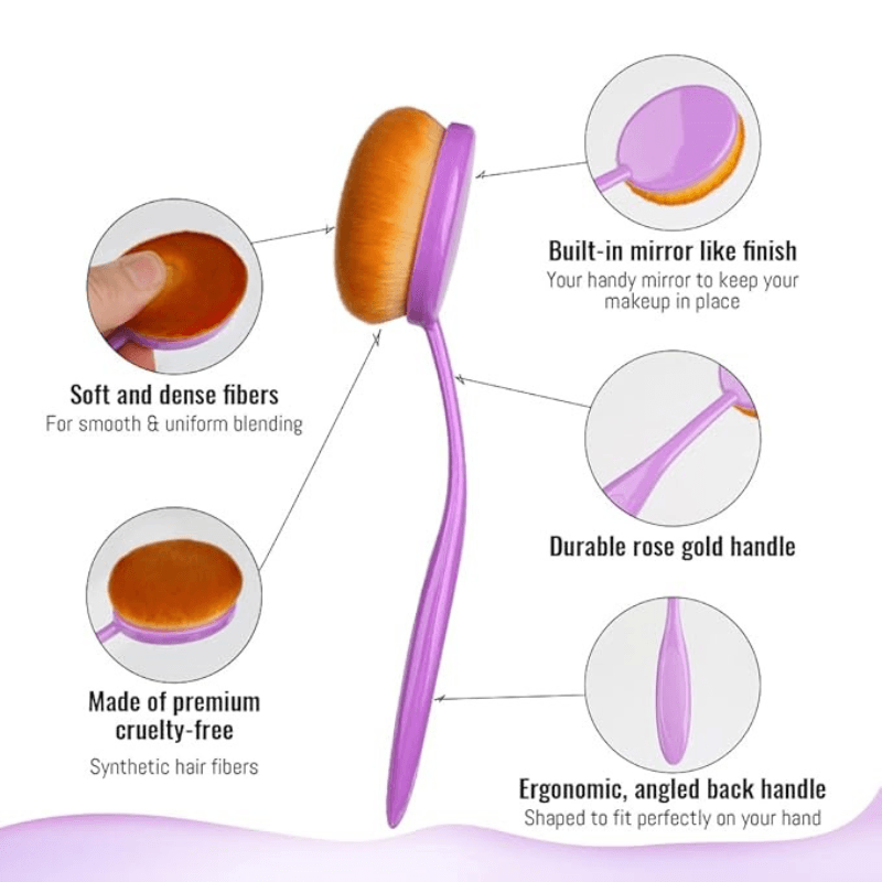 Oval Foundation Brush Flawless Application For Liquid And Powder-My Makeup Brushset