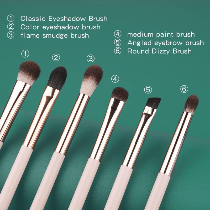 6 Piece Makeup Brush Set For Blending Concealing And Eyelining-My Makeup Brushset