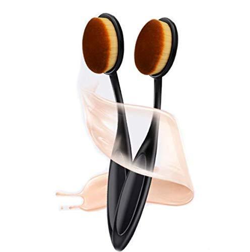 2 Piece Oval Makeup Brushes for Liquid Cream and Powder Blending-My Makeup Brushset