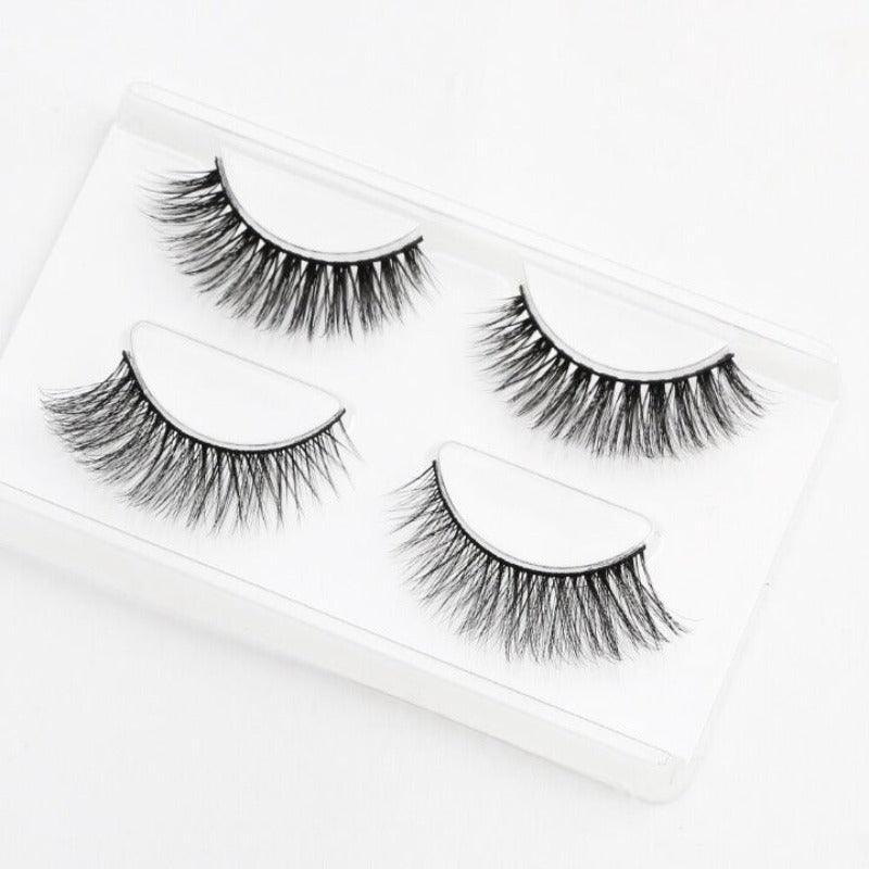 3D Mink Faux Eyelashes - 2 Pair The Secret to Stunning Eyes-My Makeup Brushset