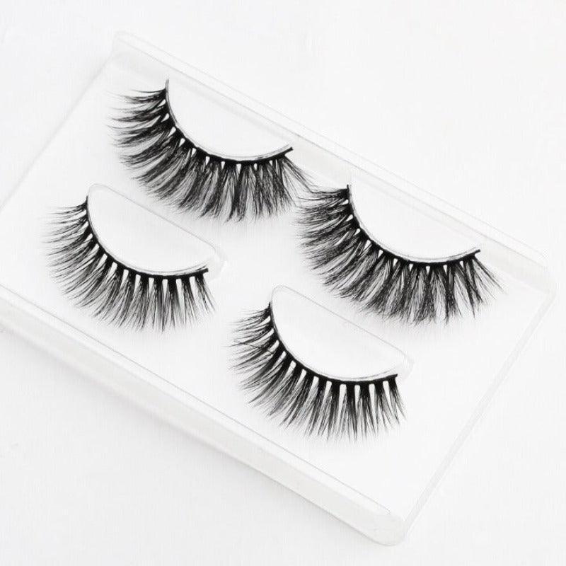 3D Mink Faux Eyelashes - 2 Pair The Secret to Stunning Eyes-My Makeup Brushset