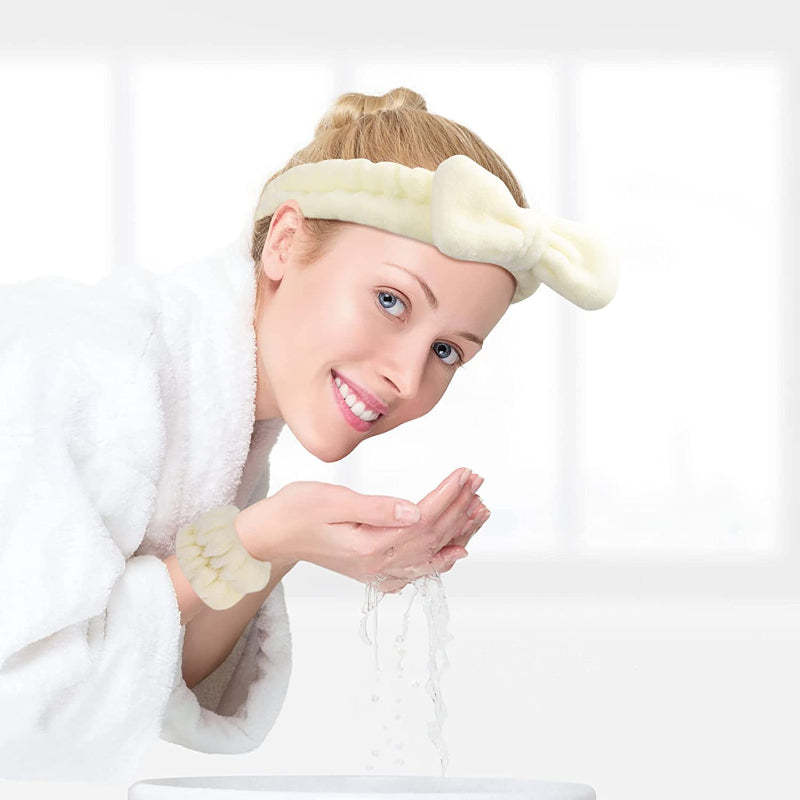 Plush Spa Headband Set 3-Piece Absorbent Bands for Skincare-My Makeup Brushset