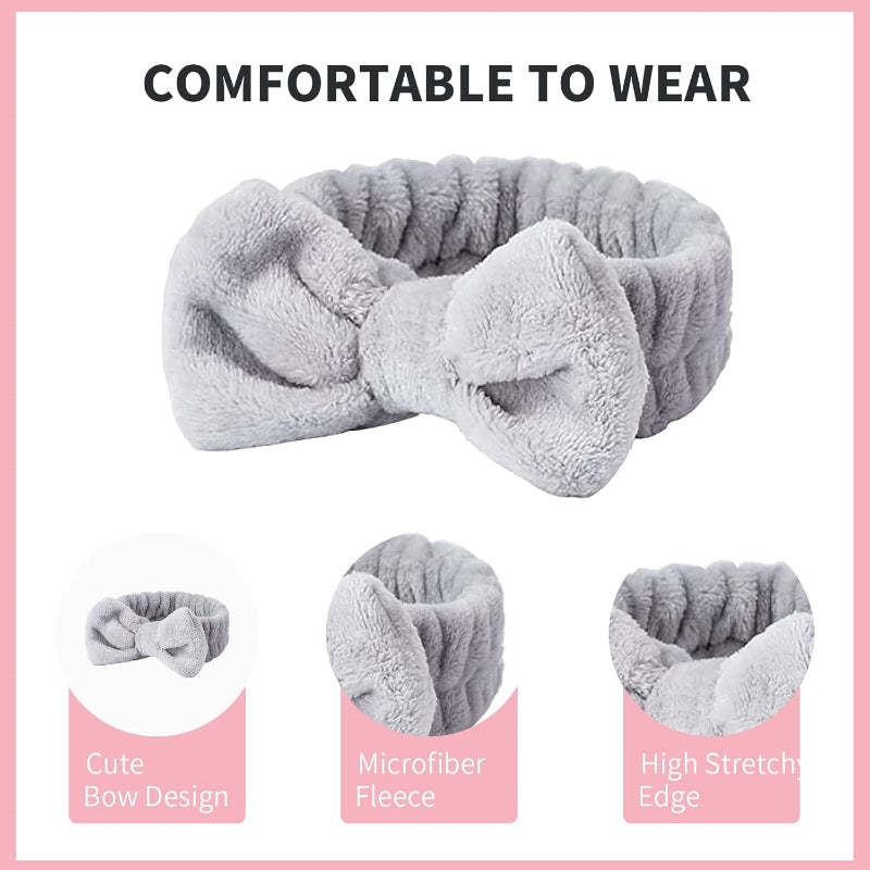 Fluffy Spa Headband Set 3 Pieces For Skincare And Makeup-My Makeup Brushset