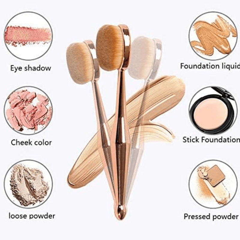 Oval Makeup Brush Set for Flawless Foundation and Blending-My Makeup Brushset