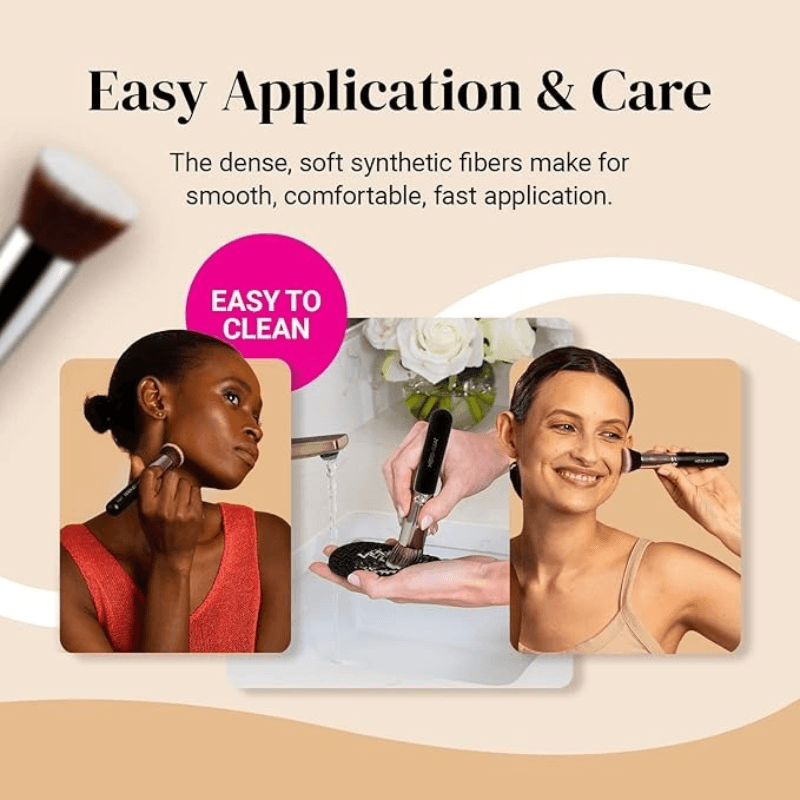 Flat Top Kabuki Brush - Perfect For Liquid Cream And Powder-My Makeup Brushset