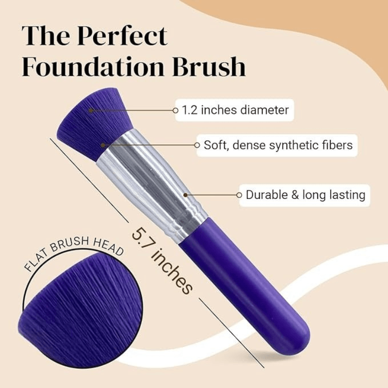 Flat Top Kabuki Brush - Perfect For Liquid Cream And Powder-My Makeup Brushset