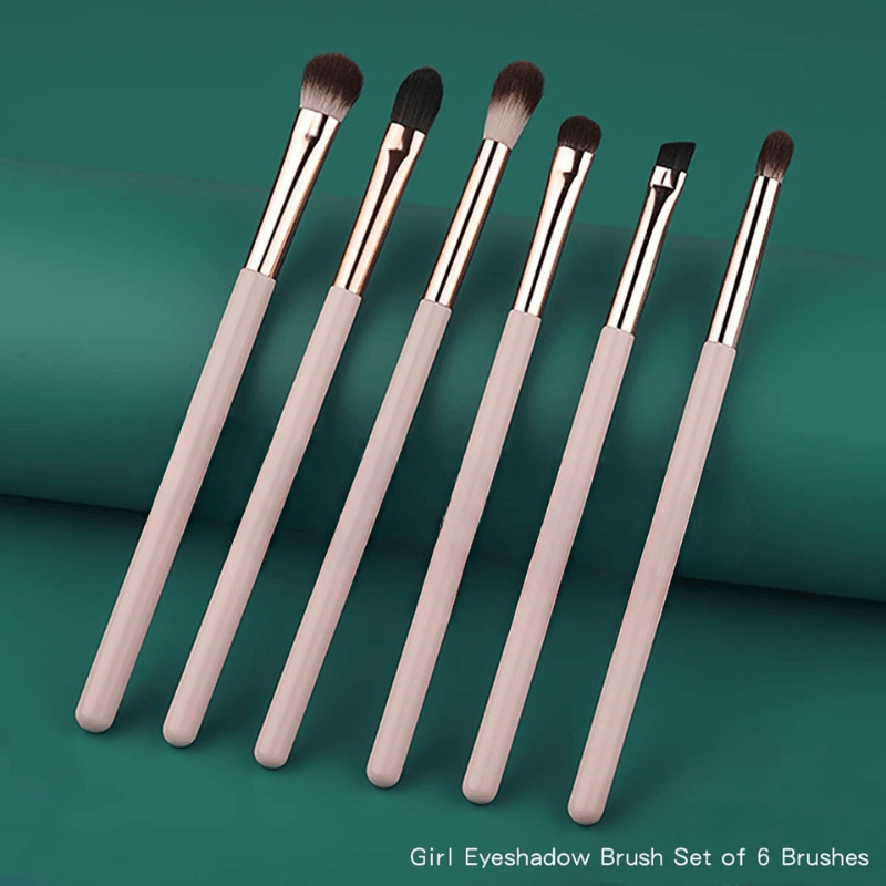 6 Piece Makeup Brush Set For Blending Concealing And Eyelining-My Makeup Brushset