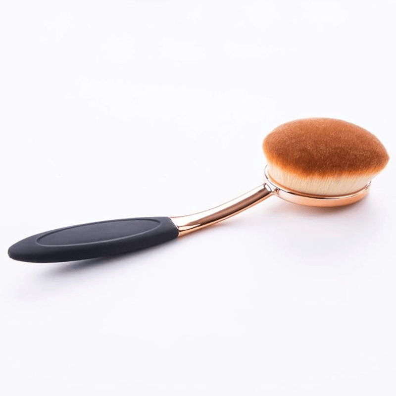 Large Rose Gold Oval Makeup Brush with Dustproof Cover Cleaner-My Makeup Brushset