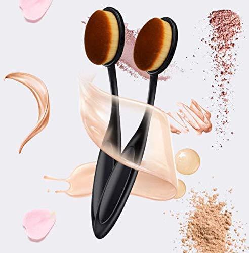 2 Piece Oval Makeup Brushes for Liquid Cream and Powder Blending-My Makeup Brushset