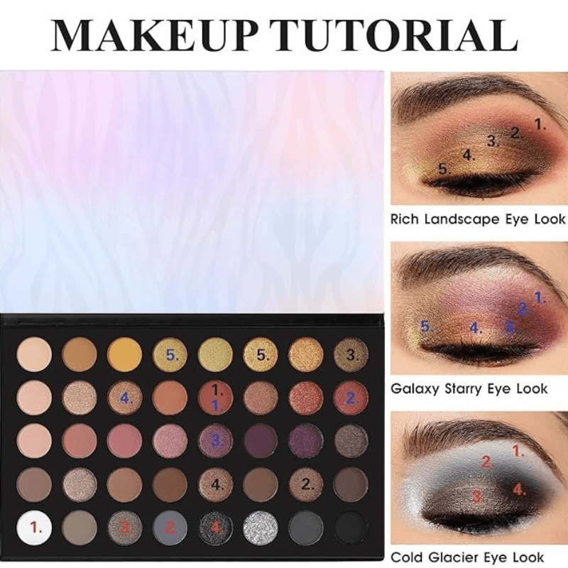 Neutral Smokey Eyeshadow Palette With 40 Pigmented Shades-My Makeup Brushset