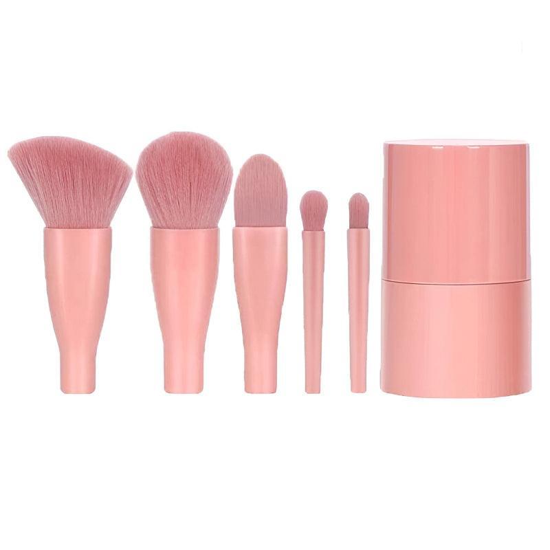 Mini Cosmetic 5 Piece Brushes Kit With Mirror For Travel-My Makeup Brushset