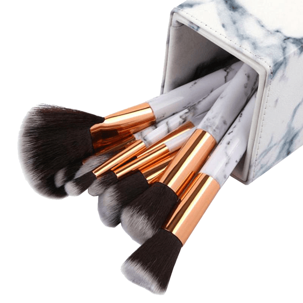 Elegant Marble Brush Holder – Compact And Durable Organizer-My Makeup Brushset