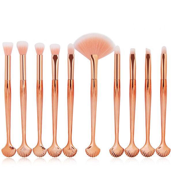 10 Piece Fins Of Mermaid Brush Set - Functional Makeup Brush-My Makeup Brushset