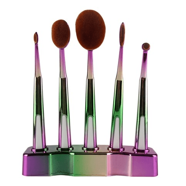 5 Piece Galaxy Oval Brush Set - Professional Makeup Brushes-My Makeup Brushset