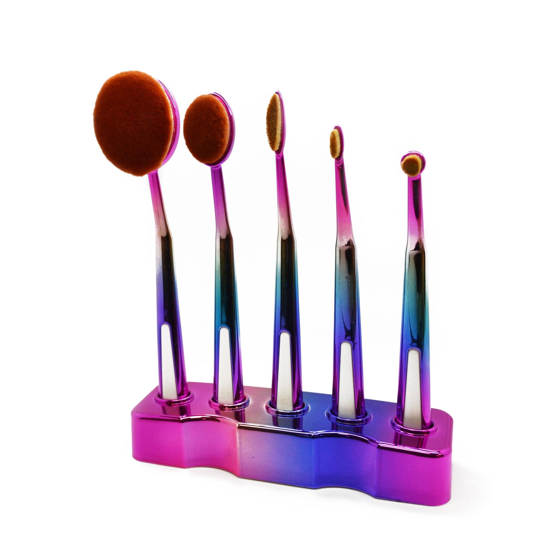5 Piece Galaxy Oval Brush Set - Professional Makeup Brushes-My Makeup Brushset