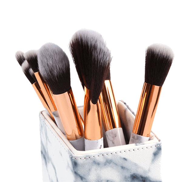 Elegant Marble Brush Holder – Compact And Durable Organizer-My Makeup Brushset