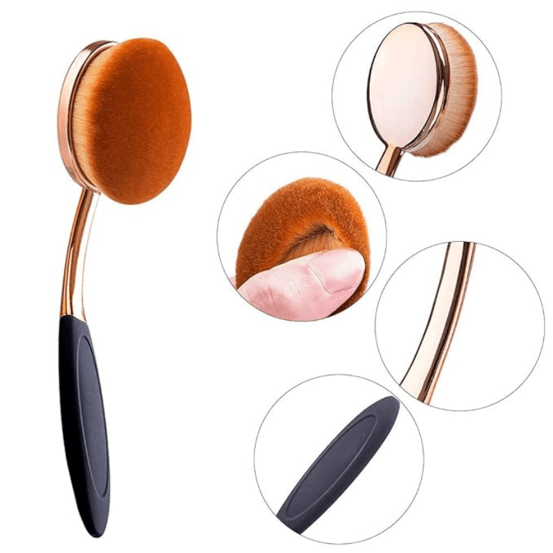 Oval Foundation Brush for Flawless Liquid and Powder Application-My Makeup Brushset