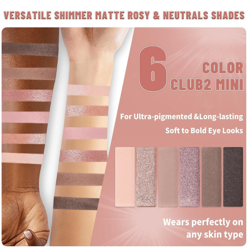 6 Color Mini Eyeshadow Palette Highly Pigmented And Blendable-My Makeup Brushset