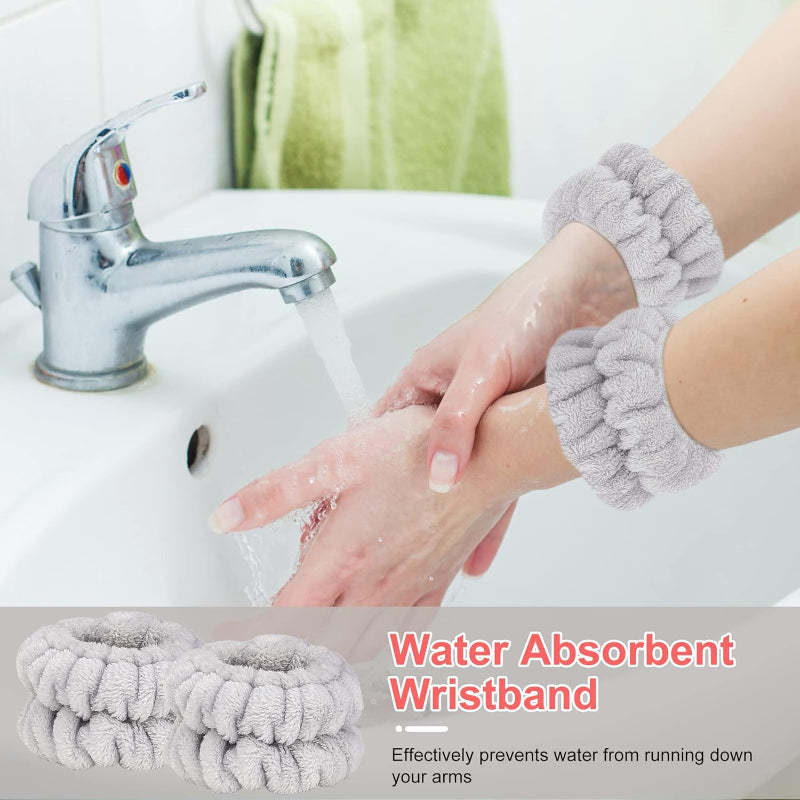 Spa Headband Set 6 Pieces Skincare And Beauty Wristbands-My Makeup Brushset