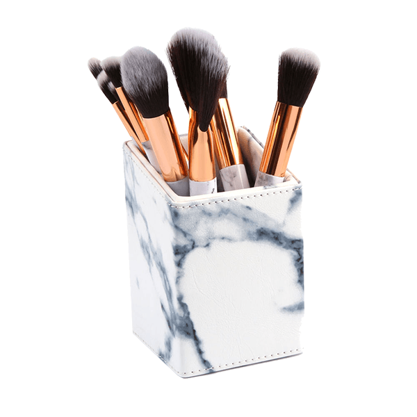 Elegant Marble Brush Holder – Compact And Durable Organizer-My Makeup Brushset