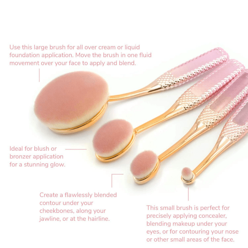 4 Piece Face Makeup Brush Set For Blending And Application-My Makeup Brushset