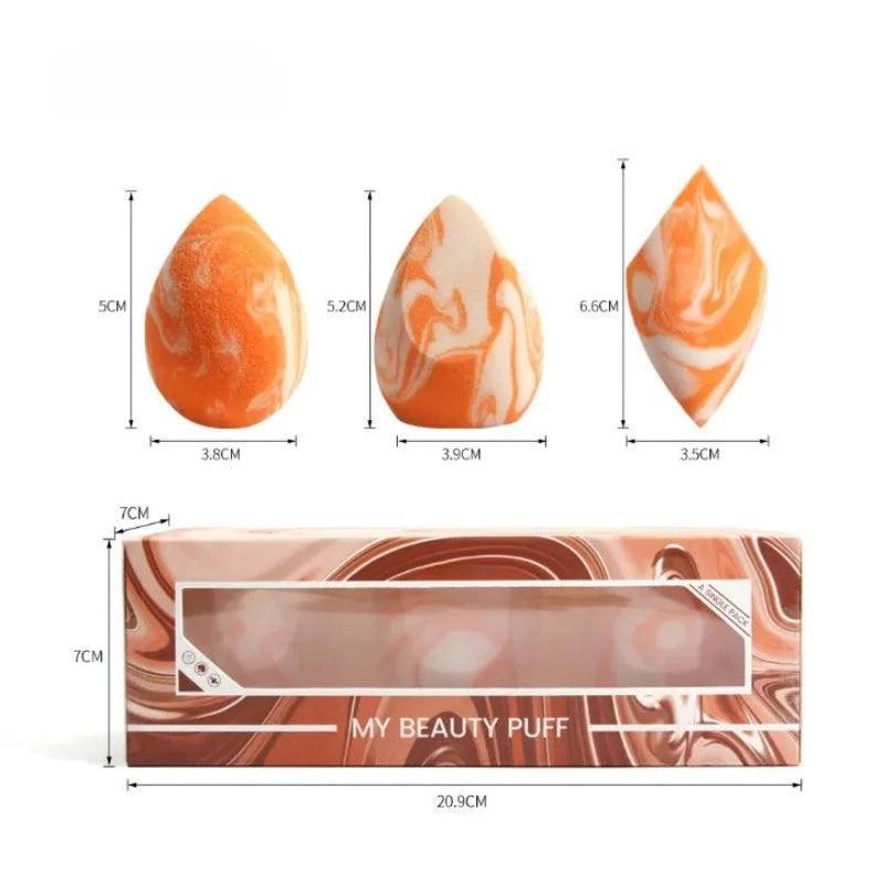 3 Pcs Makeup Sponges with Coffee Cup Storage – Blending Perfection-My Makeup Brushset