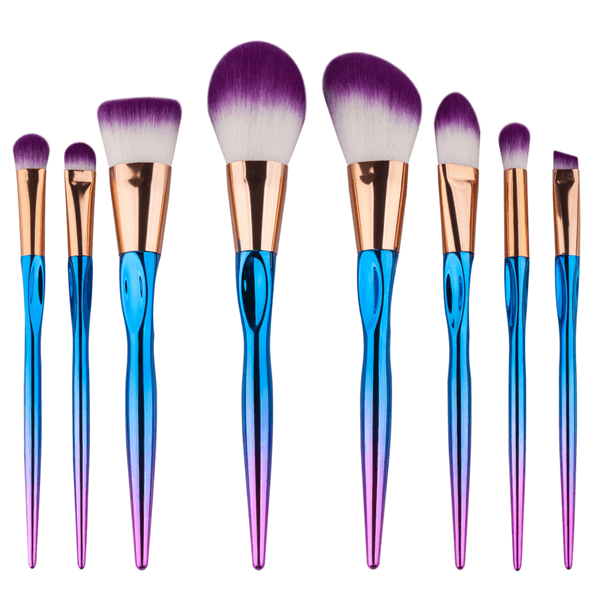 8 Piece Rainbow Brush Set – Mermaid Soft Bristles for Application-My Makeup Brushset