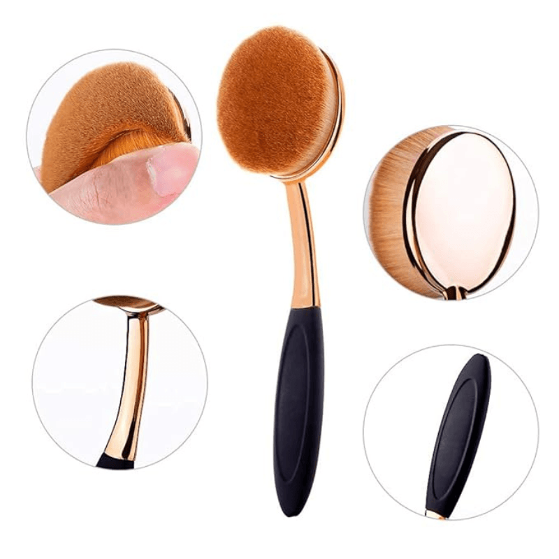 5 Piece Oval Foundation Brush Set for Liquid and Powder Makeup-My Makeup Brushset